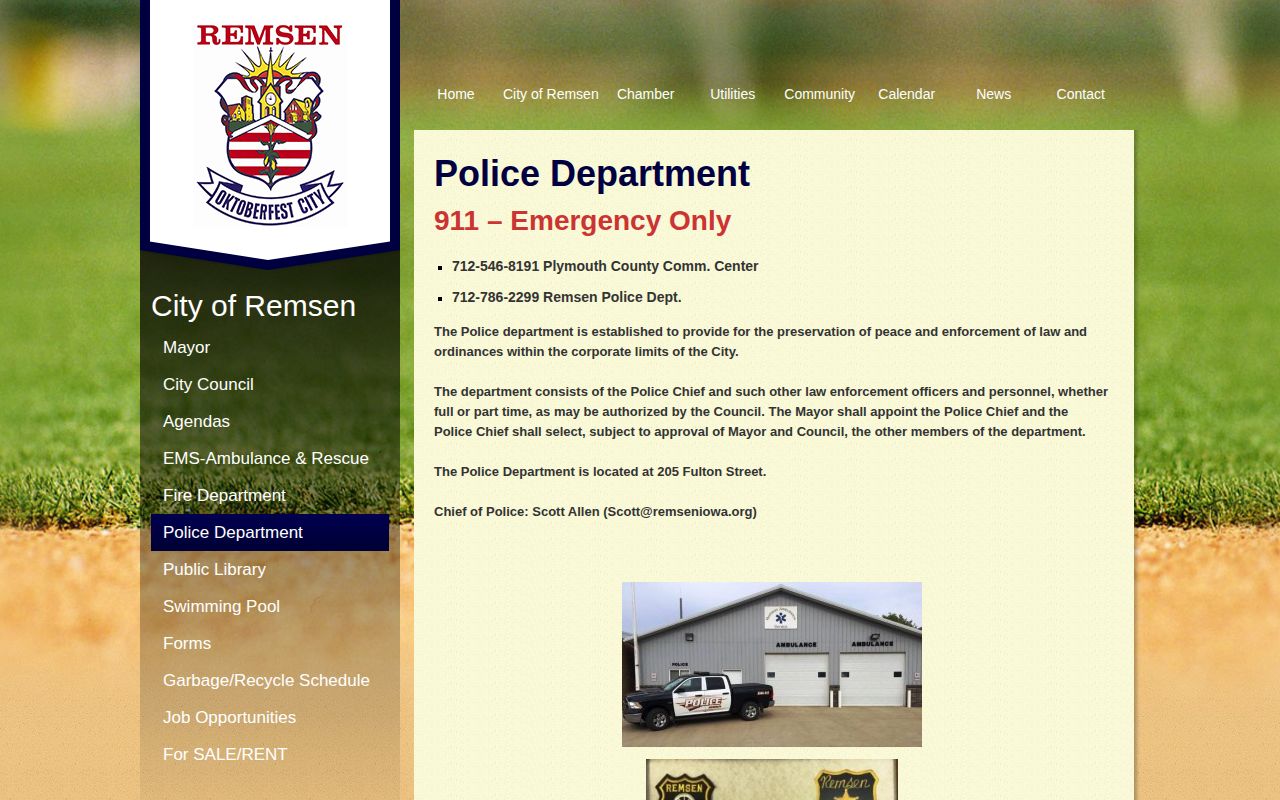 Remsen Police Department source for Remsen recent arrest records